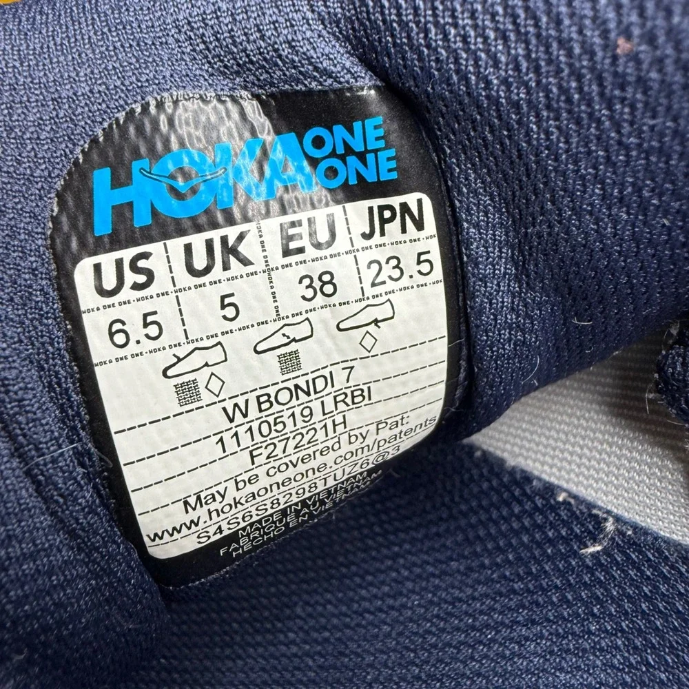 Hoka Bondi 7 Running Shoes Womens Size 6.5 Grey Blue 1110519 LRBI